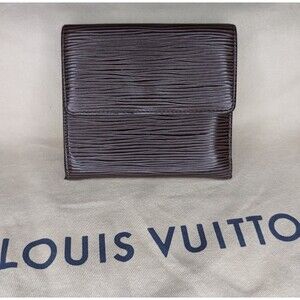 Louis Vuitton Epi Fold Wallet Leather Chocolate Brown Authentic SP0013